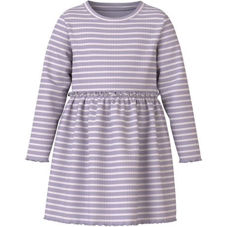 Name It Lavender Gray Lilac Marble Stripe Nmfvemma Ls Klänning