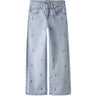 Name It Light Blue Denim Flower Embroidery Nkfrose Wide Emb Jeans 2010-Fr Noos