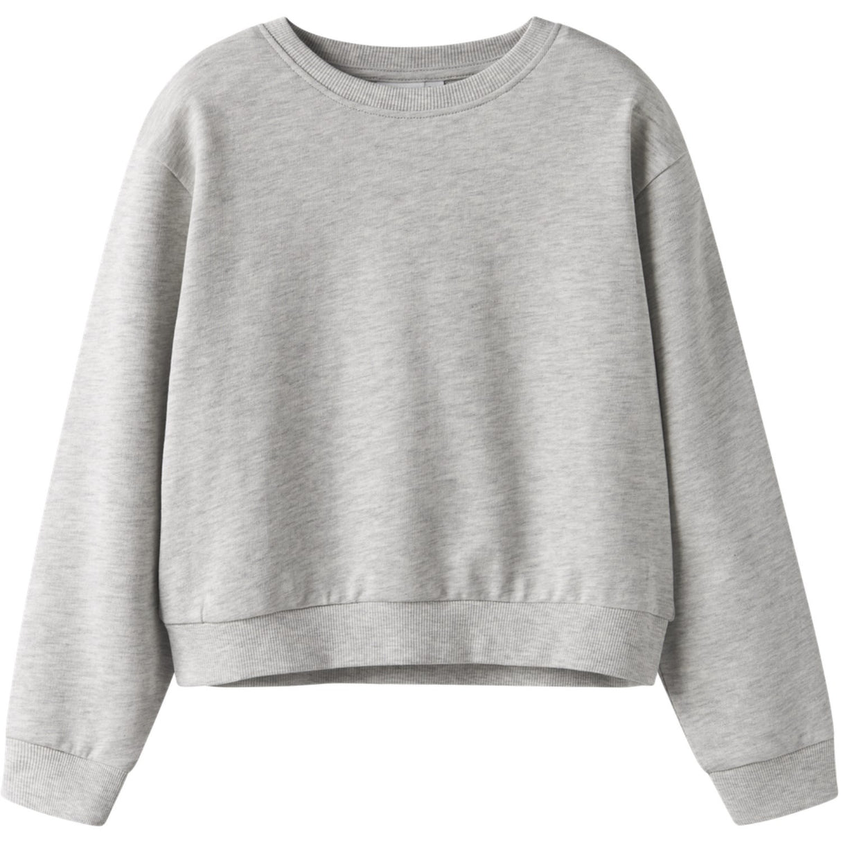 Name It Light Grey Melange Nkfmille Kort Nreg Ls Swe O-Neck Noos