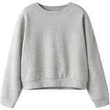 Name It Light Grey Melange Nkfmille Kort Nreg Ls Swe O-Neck Noos