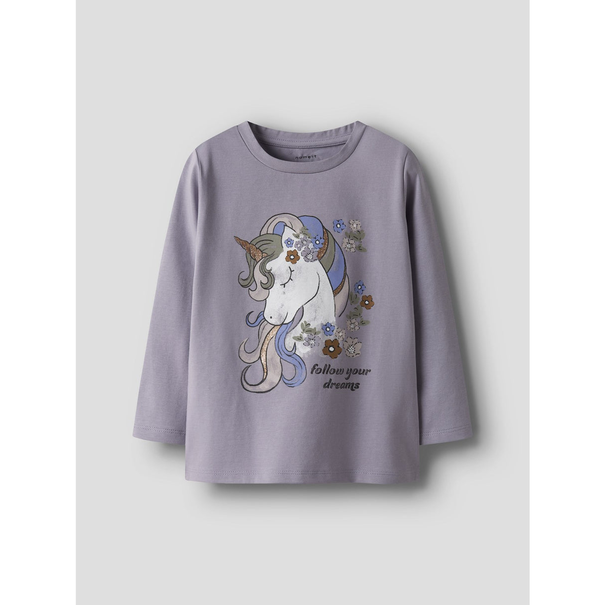 Name It Lavender Gray Nmftulinea Ls Topp