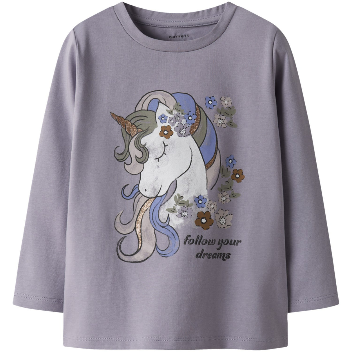 Name It Lavender Gray Nmftulinea Ls Topp