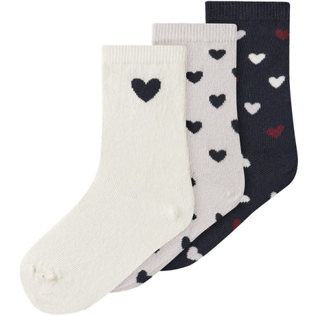 Name It Light Grey Melange Nmftua 3P Strumpor