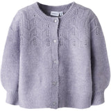 Name It Lavender Gray Nmfbatrilla Ls Stickad Card