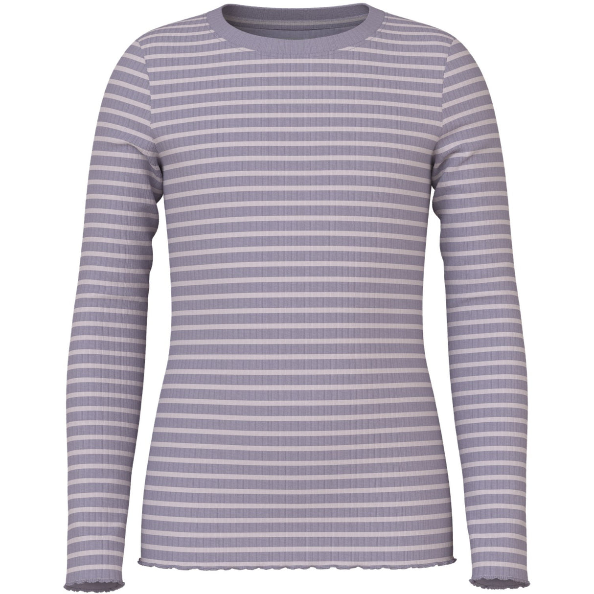 Name It Lavender Gray Lilac Marble Stripe Nkfvemma Ls Slim Topp