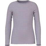 Name It Lavender Gray Lilac Marble Stripe Nkfvemma Ls Slim Topp