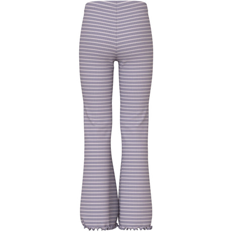 Name It Lavender Gray Lilac Marble Stripe Nkfvemma Flare Byxor