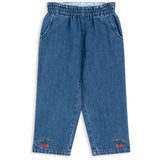 Konges Sløjd Denim Blue Magot Frill Pants GOTS