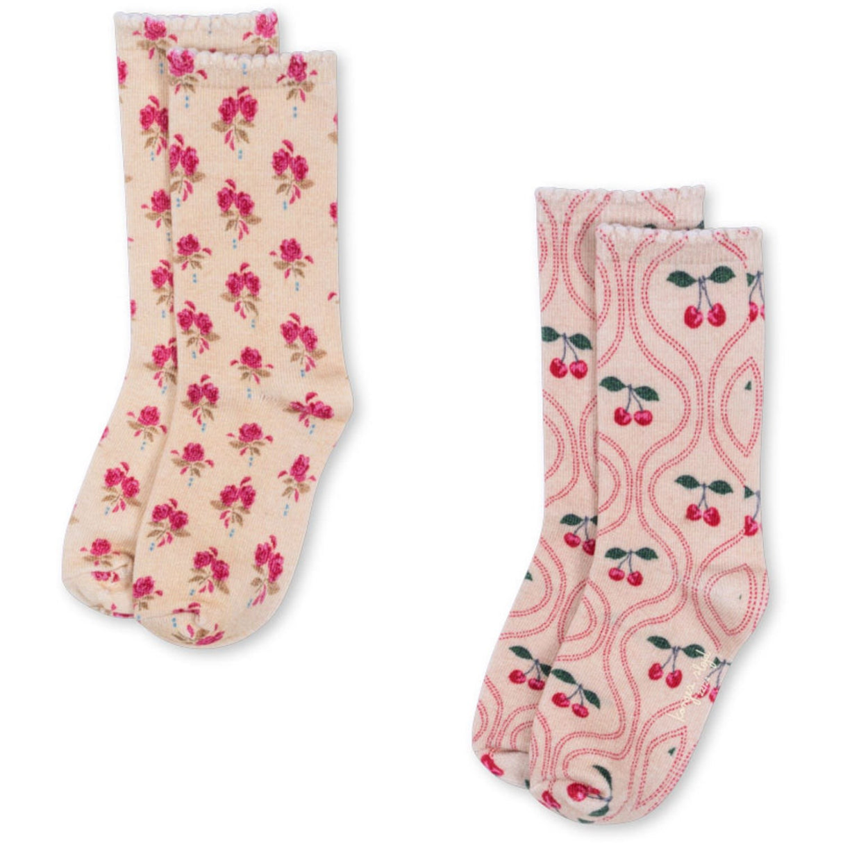 Konges Sløjd Cherry Mix 2 Pack Printed Strumpor