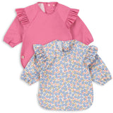 Konges Sløjd Fleur Rosier/Chateau Rose 2 Pack Dinner Haklapp Med Ärmar Och Frill