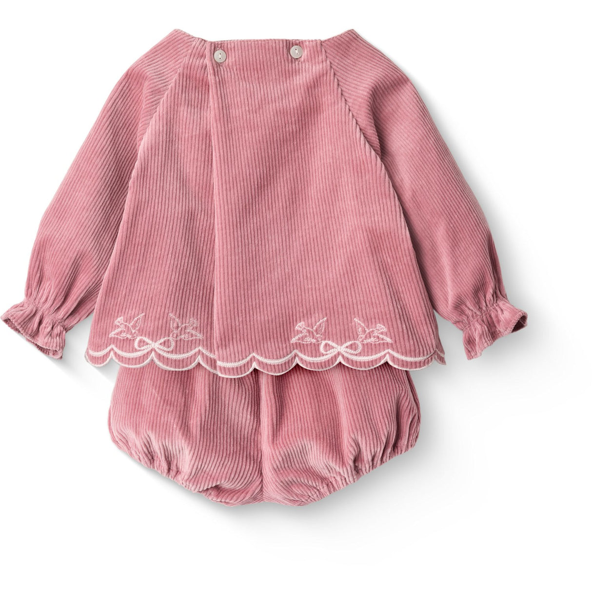 COPENHAGEN COLORS Rose Comb Corduroy Baby Sett W. Emb.