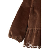 COPENHAGEN COLORS Dk Brown Comb Corduroy Blus W. Emb.