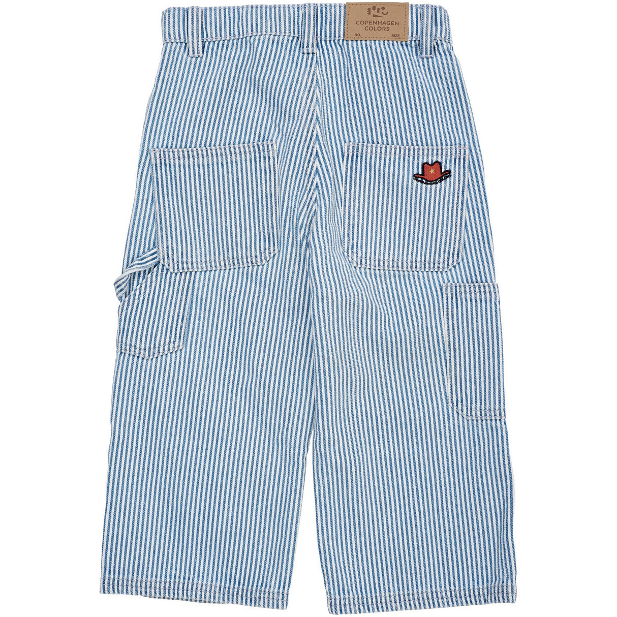 COPENHAGEN COLORS Denim Blue Stripe Y/D Stripe Twill Cargo Byxor W. Adj. Waist