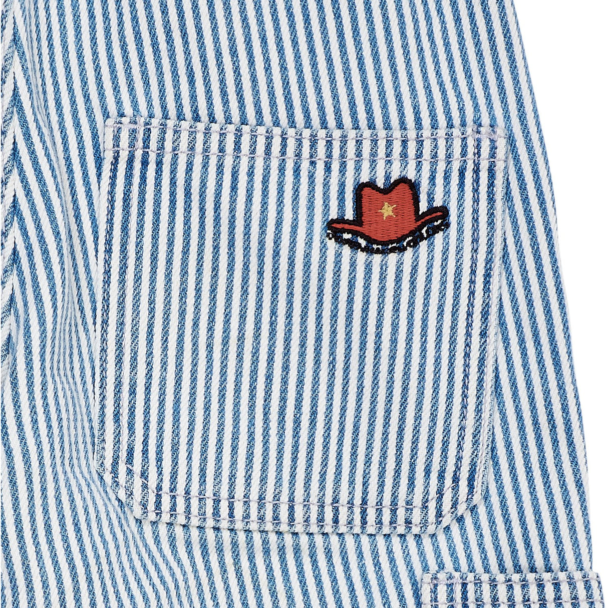 COPENHAGEN COLORS Denim Blue Stripe Y/D Stripe Twill Cargo Byxor W. Adj. Waist