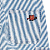 COPENHAGEN COLORS Denim Blue Stripe Y/D Stripe Twill Cargo Byxor W. Adj. Waist