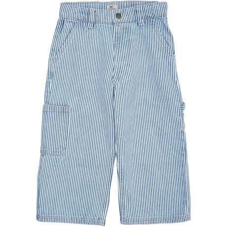 COPENHAGEN COLORS Denim Blue Stripe Y/D Stripe Twill Cargo Byxor W. Adj. Waist