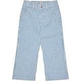 COPENHAGEN COLORS Denim Blue Stripe Y/D Twill Pant W. Wide Leg Och Embroidery