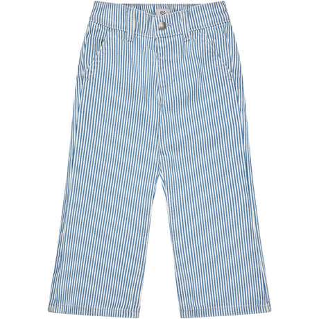 COPENHAGEN COLORS Denim Blue Stripe Y/D Twill Pant W. Wide Leg Och Embroidery