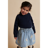 COPENHAGEN COLORS Denim Blue Stripe Y/D Twill Kjol W. Embroirdey