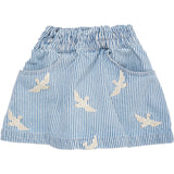 COPENHAGEN COLORS Denim Blue Stripe Y/D Twill Kjol W. Embroirdey