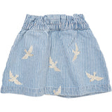 COPENHAGEN COLORS Denim Blue Stripe Y/D Twill Kjol W. Embroirdey