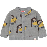 TinyCottons Medium Grey Heather Dogs Baby Cardigan