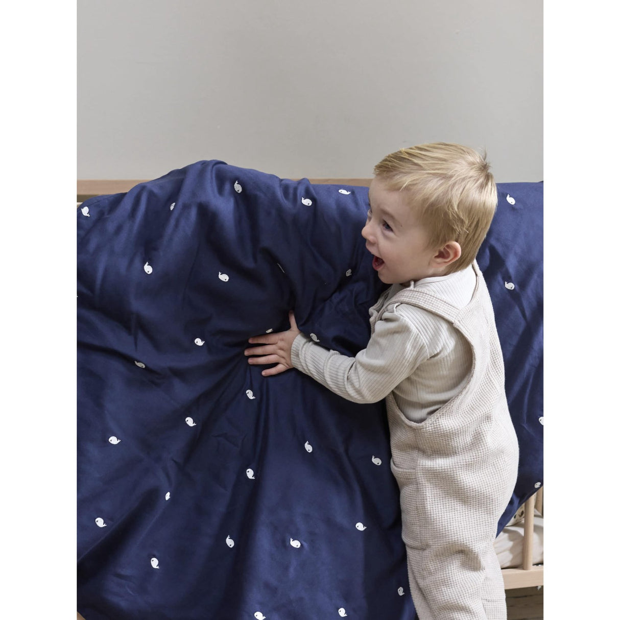 FILIBABBA Midnight Säng Linne Gots - Embroidered Christian The Whale