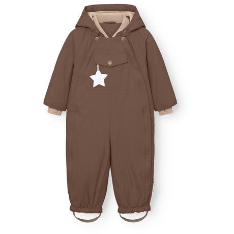 Mini A ture Chestnut Brown Matwisti Fleece Lined Snowsuit. GRS