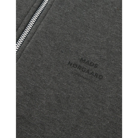 Mads Nørgaard Charcoal Melange Mix Sweat Crewie Half Zip Sweatshirt