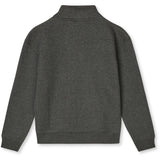 Mads Nørgaard Charcoal Melange Mix Sweat Crewie Half Zip Sweatshirt