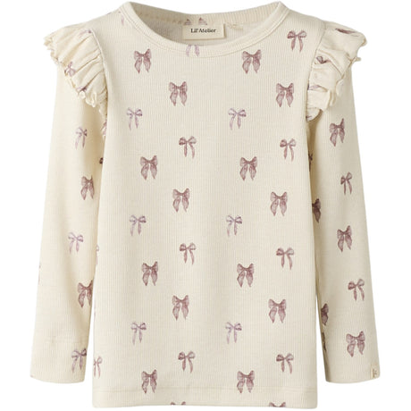 Lil'Atelier Turtledove Bow Nmfgavo Eko Ls Slim Topp Lil Noos