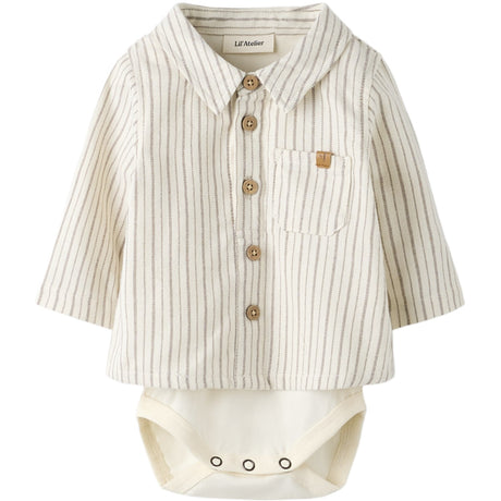 Lil'Atelier Turtledove Sepia Tint Nbmfelixo Ls Body Skjorta Lil