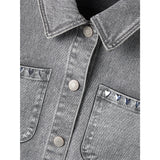 Name It Light Grey Denim Heart Studs Nkfeverlyn Dnm Schaket 5503-Ya N