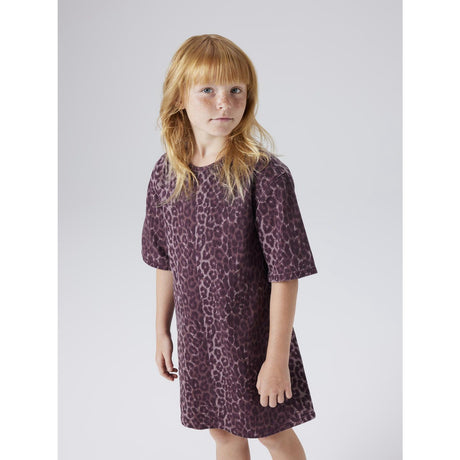 Name It Burgundy Leo Nkfleo Twill Klänning 4002-Td