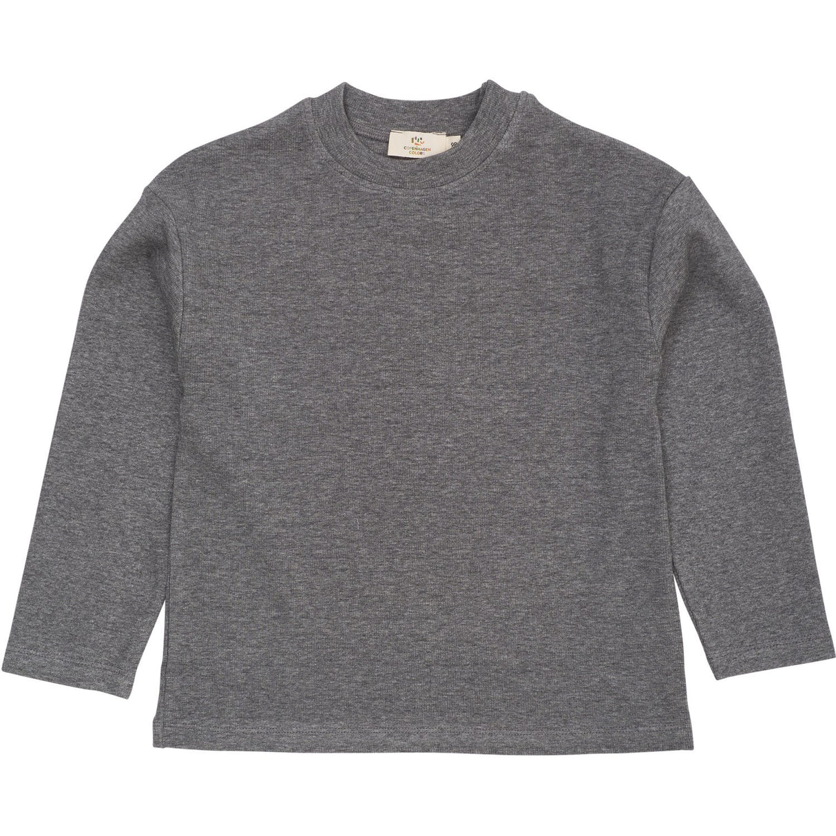 COPENHAGEN COLORS Grey Mel Modal Rib Ls Blus W. Drop Shoulder