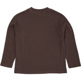 COPENHAGEN COLORS Dk Brown Modal Rib Ls Blus W. Drop Shoulder