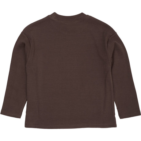 COPENHAGEN COLORS Dk Brown Modal Rib Ls Blus W. Drop Shoulder