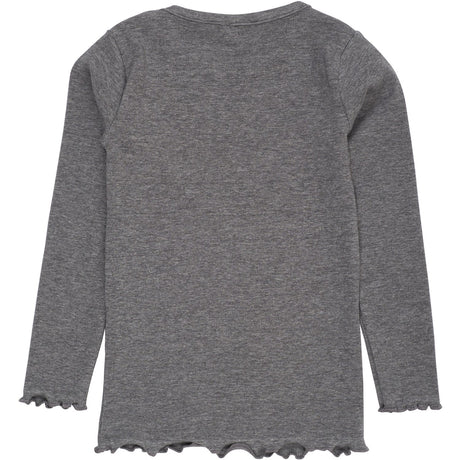 COPENHAGEN COLORS Grey Mel Modal Rib Ls Tee W. Heart Hole Pattern