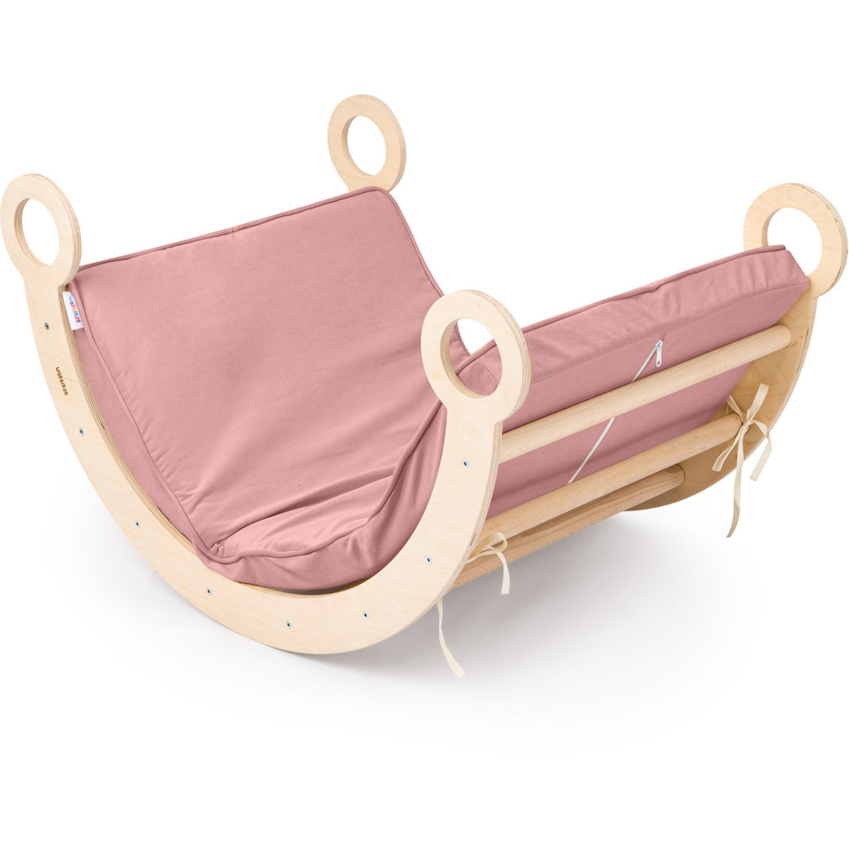 Woobiboo Natural Montessori Rocker Med Pink Madras M