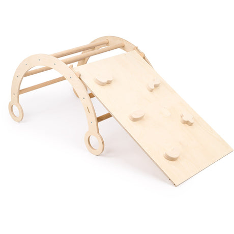 Woobiboo Natural Montessori Wooden Rocker Med Slide-Climber M
