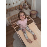 Woobiboo Natural Montessori Rocker Med Beige Madras Och Slide-Climber L