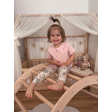 Woobiboo Natural Montessori Rocker Med Beige Madras Och Slide-Climber L