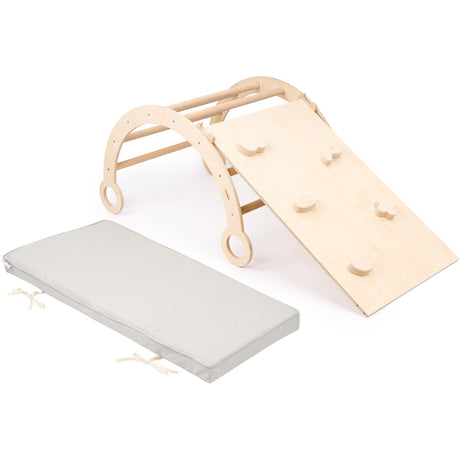 Woobiboo Natural Montessori Rocker Med Gray Madras Och Slide-Climber M