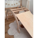 Woobiboo Natural Montessori Rocker Med Beige Madras Och Slide-Climber L