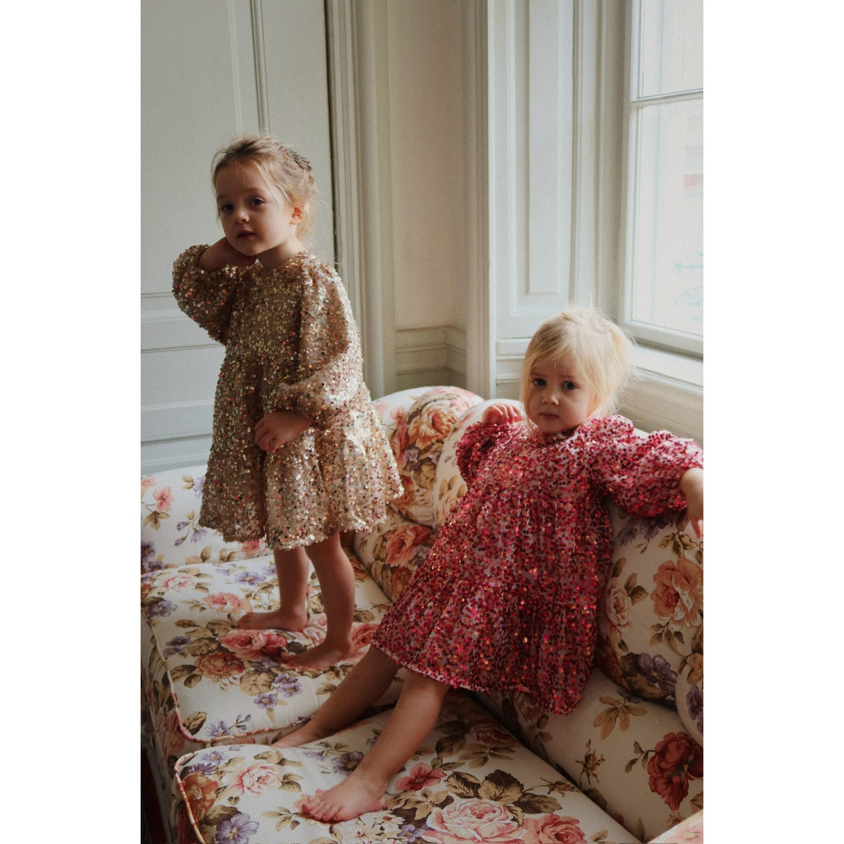 Konges Sløjd Gold Glitter Lila Sequins Rosett Klänning