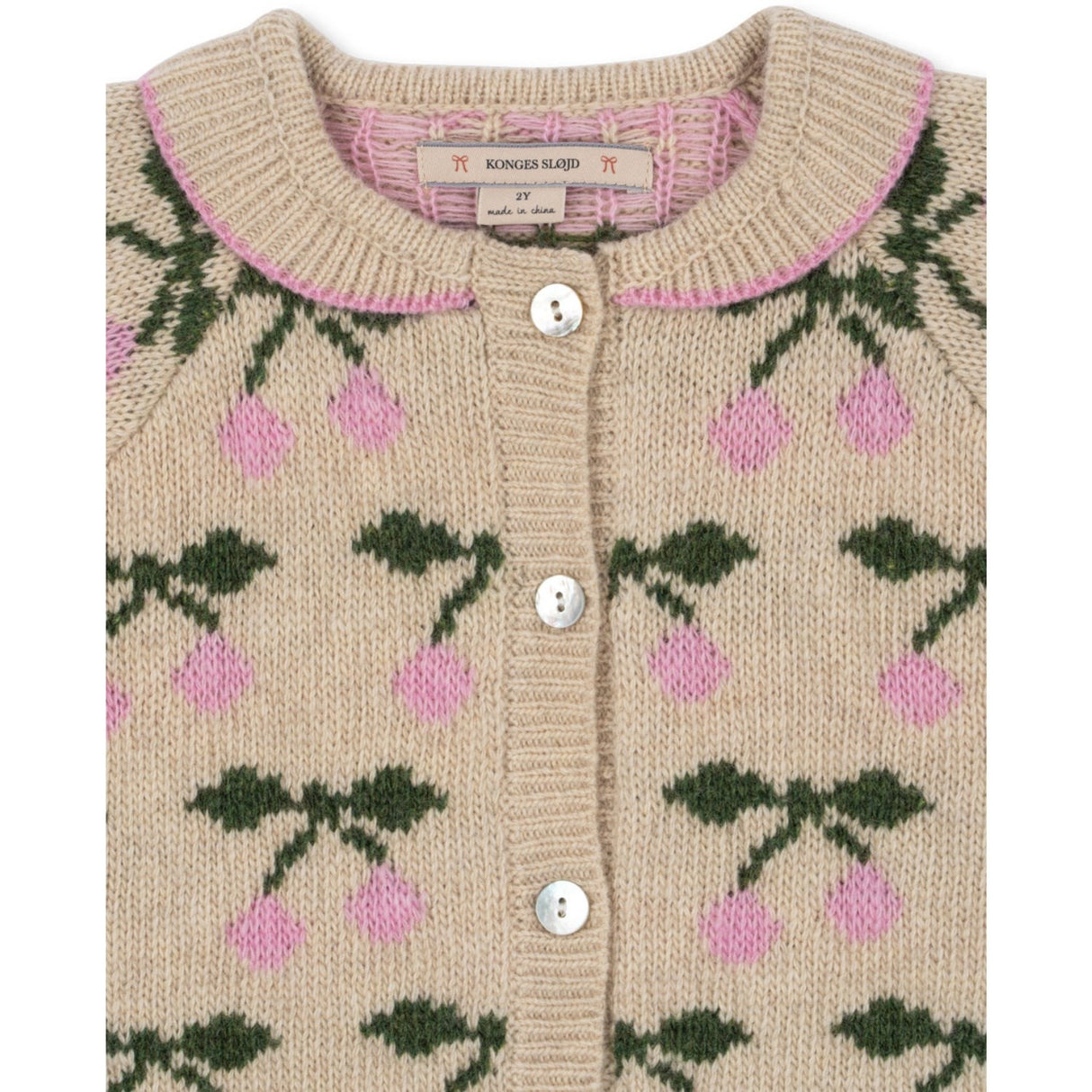 Konges Sløjd Cherry Belou Stickad Krage Cardigan