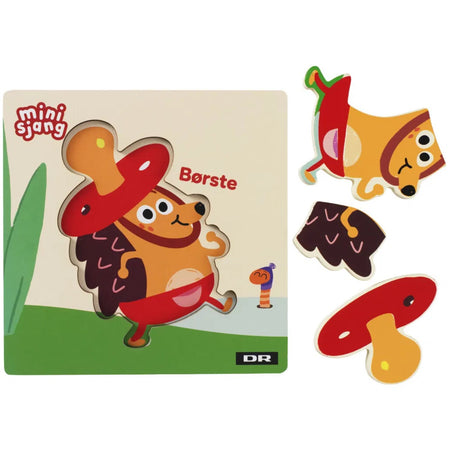 DR Träpussel, 3 delar, pensel