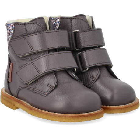 Angulus Lavender/Pastel Multi Glitter TEX Känga med Glitter och Kardborreknäppning