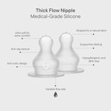 Bibs Baby Flaska Nipple Round Silikon 2-Pack Thick Flow