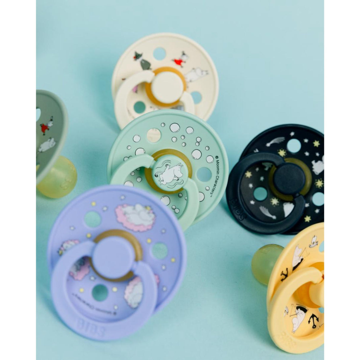 Bibs X Moomin Nordic Mint Mix Napp Colour 2-Pack Sailing Latex